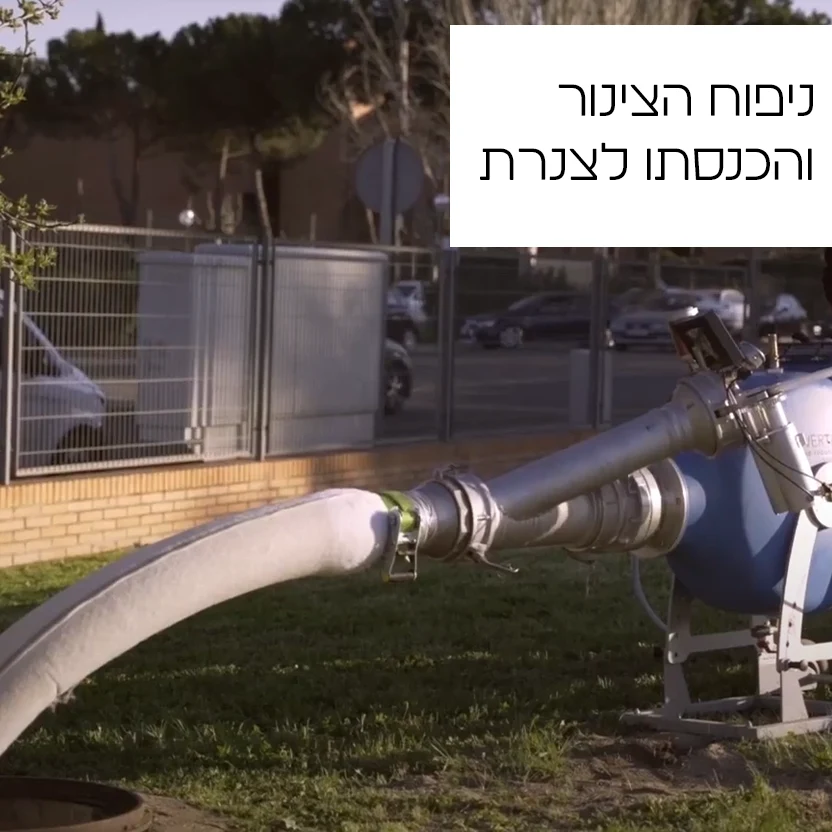 ניפוח הצינור באמצעות לחץ אוויר